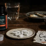 Calcium compléments alimentaires : flacon et comprimés avec Vit D