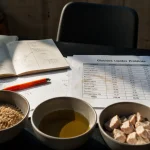 Tableau glucides lipides protéines et repère des kcal : 4 pour glucides/protéines, 9 pour lipides