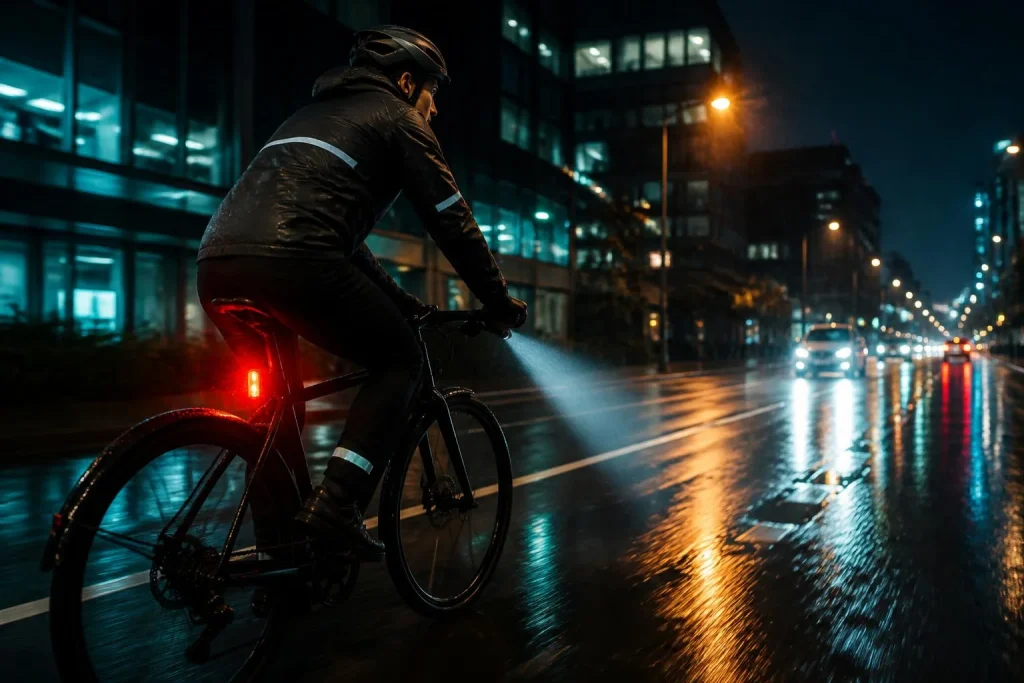 À vélo de nuit en ville : feux, visibilité latérale et équipements obligatoires