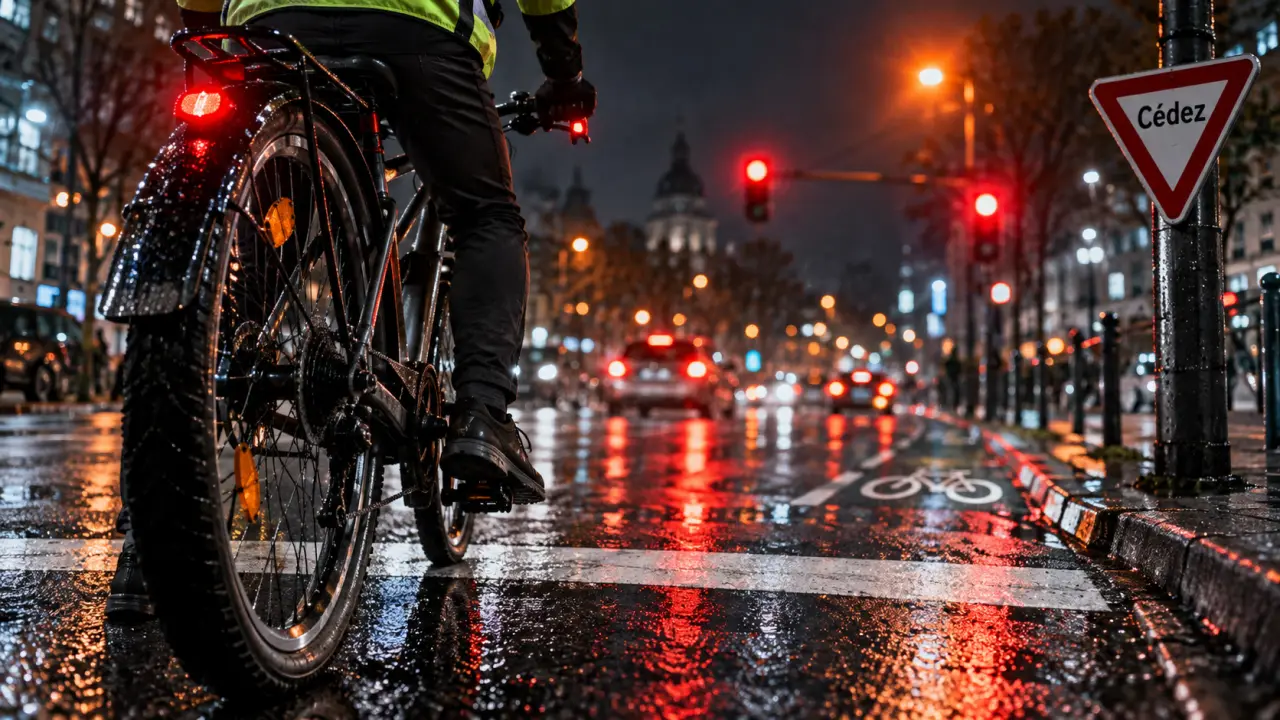 Code de la route pour les vélos : cédez au carrefour, vélo la nuit