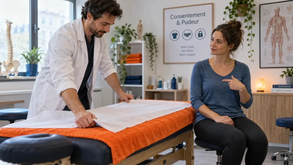Chez l’ostéopathe, vous pouvez rester habillé : le déshabillage est ciblé et consenti