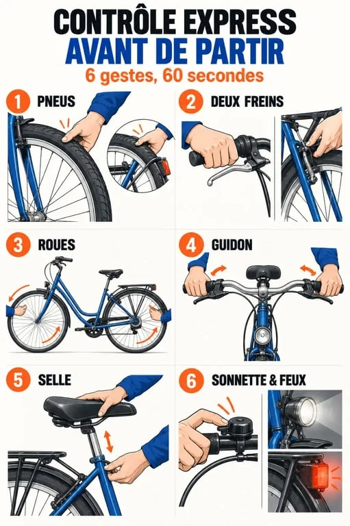 Contrôle du vélo avant départ pour améliorer la sécurité en vélo