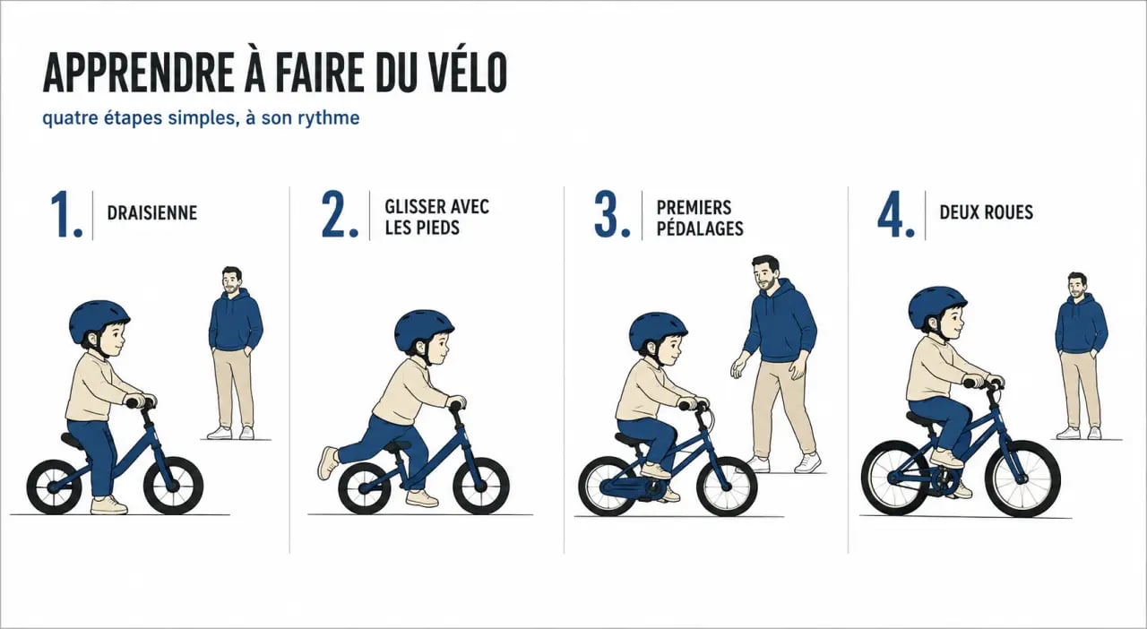 Comment initier les tout-petits au vélo et aux activités physiques : progression de la draisienne au vélo à deux roues