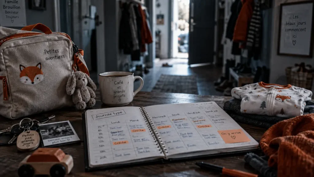 Une journée type familiale : des horaires souples, du matin à l’adaptation en crèche