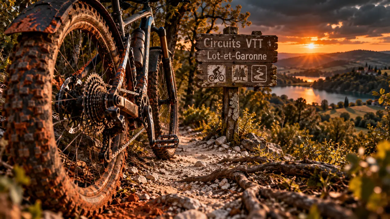 Randonnée vtt lot et garonne : VTT sur sentier près du lac 4,5 km
